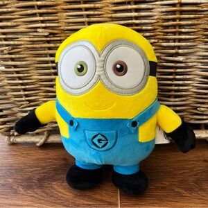 Universal Bob Minion Yellow and Blue Stuffed Plush from despicable Me movie